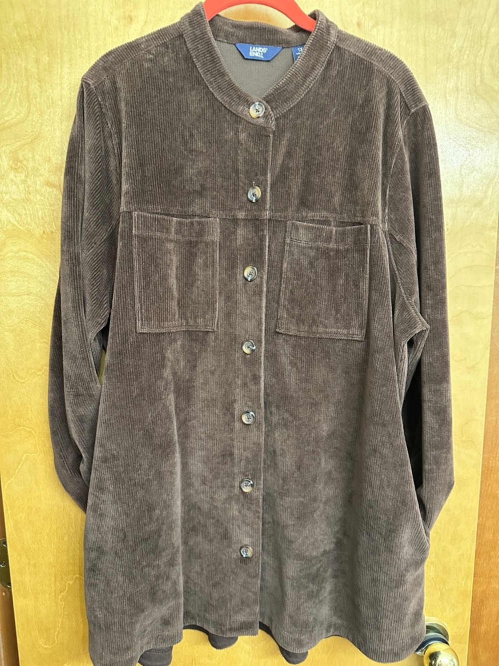 Lands' End Women's Dark Brown Corduroy Button Front shirt/Jacket